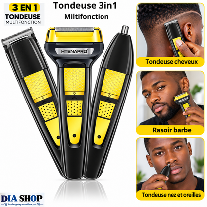 Tondeuse SPORTSMAN 3 EN 1 – Rasoir Multifonction Cheveux, Barbe & Nez