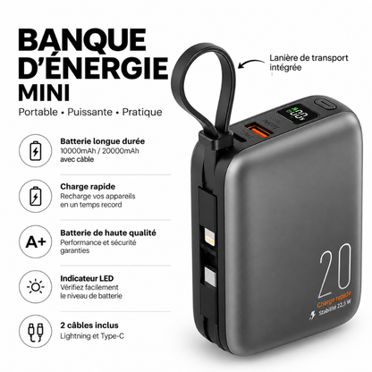 🔋 POWER BANK 20 000 mAh | 22.5W PD ⚡format petite