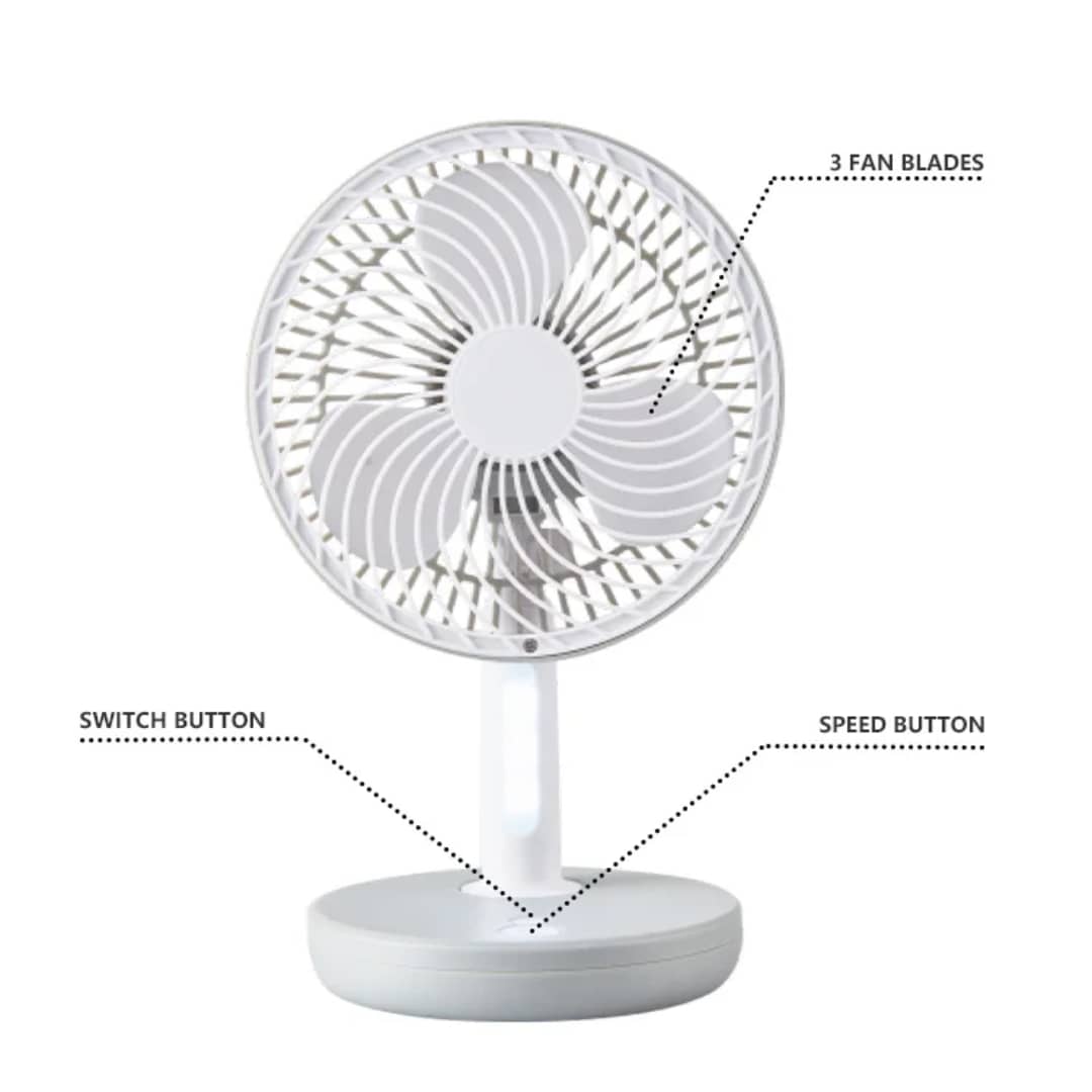 Ventilateur Rechargeable 3 Vitesses