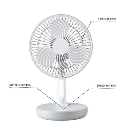 Ventilateur Rechargeable 3 Vitesses
