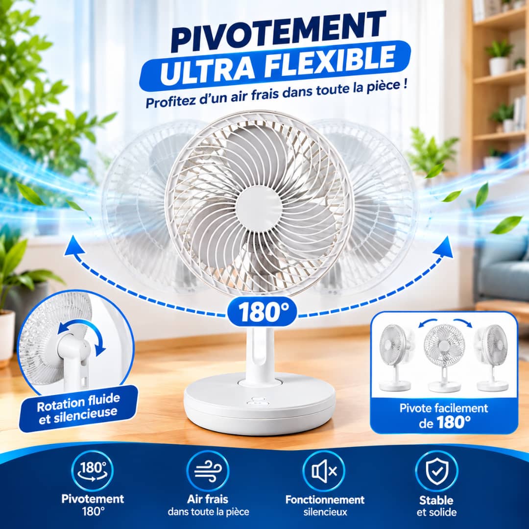 Ventilateur Rechargeable 3 Vitesses